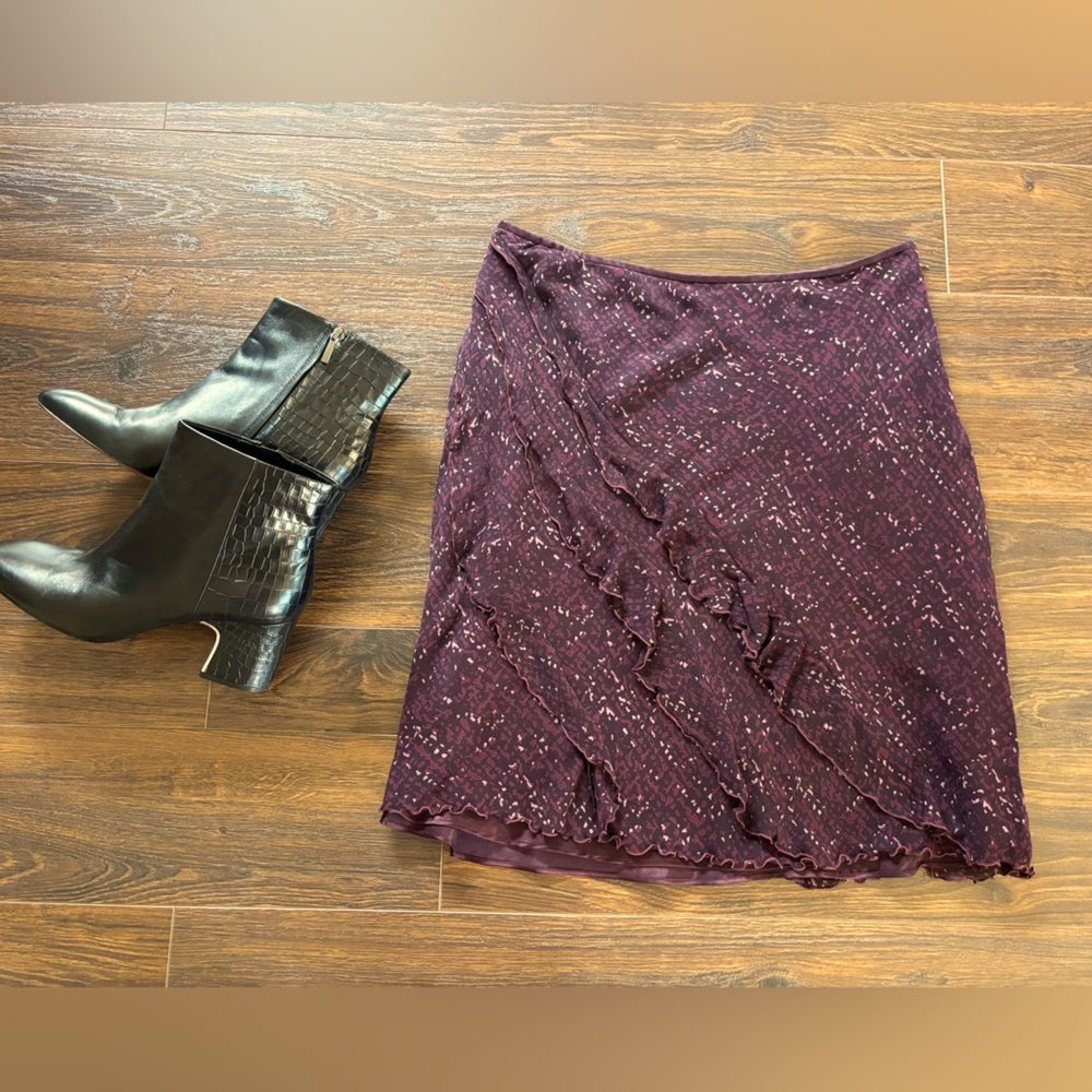 Ann Taylor Silk Purple Skirt